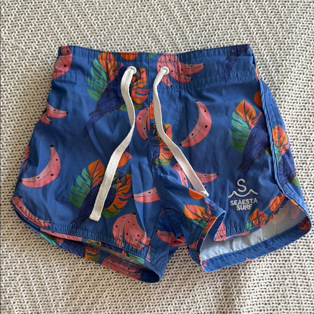 Seaesta Surf 3T Swim Shorts - Blue with Multicolor Print